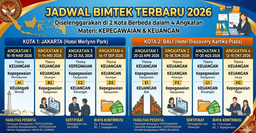 Poster Jadwal Terbaru Bimtek Kepegawaian 2026