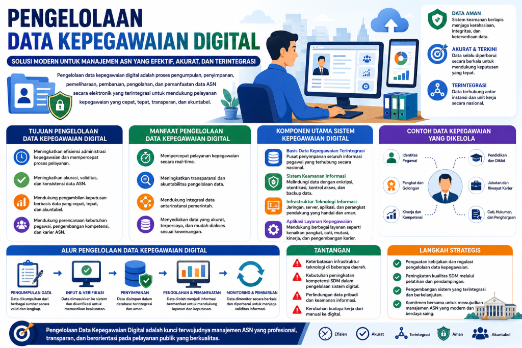 Poster Bimtek Pengelolaan Data Kepegawaian Digital